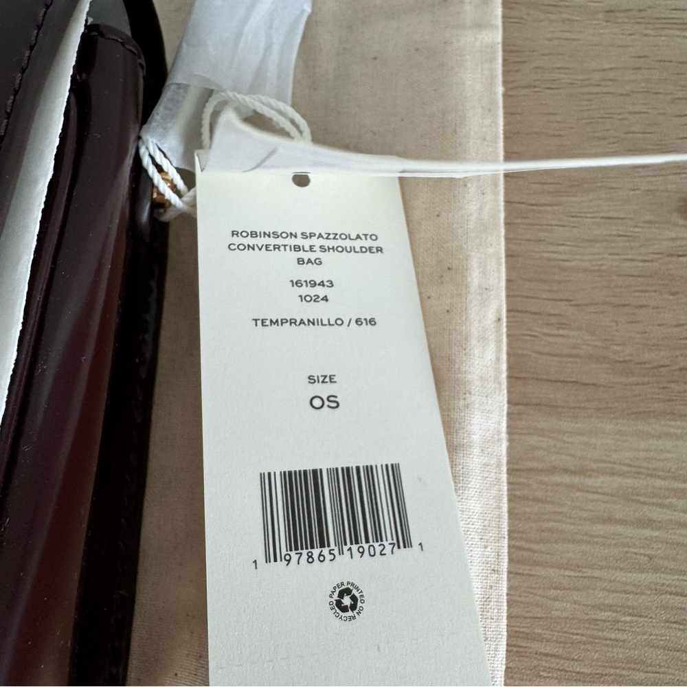 ☀️NEW☀️ Tory Burch Robinson Spazzolato Shoulder Bag Burgundy - Picture 11 of 14